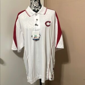 White and Red Men's Polo Shirt
